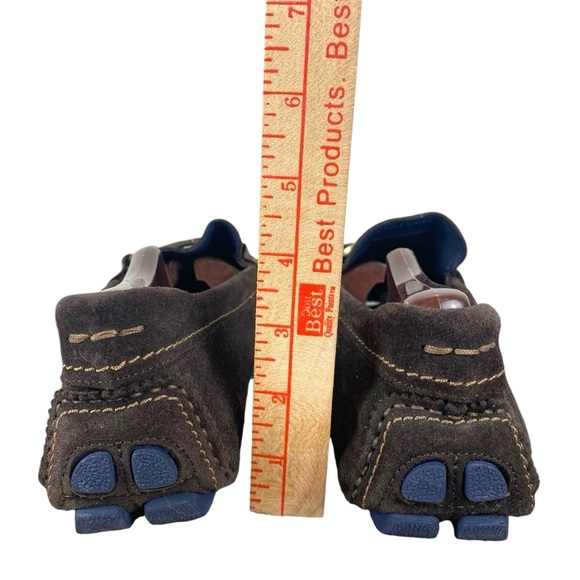 TED BAKER MONNER LOAFER Men 11 Brown Suede Driving Shoe Metal Horse Bit Slip On - Picture 8 of 15